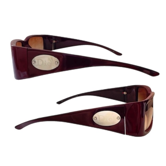 VTG Y2K DIOR ClassicDior 2 Sunglasses Burgundy • Brown Gradient Lens CQJNF NWOT - Picture 12 of 16